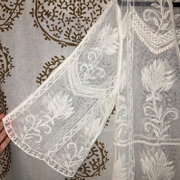 NEW! Primark Women's XL Lace Swim Cover Up Long Sheer Duster - Picture 2 of 5